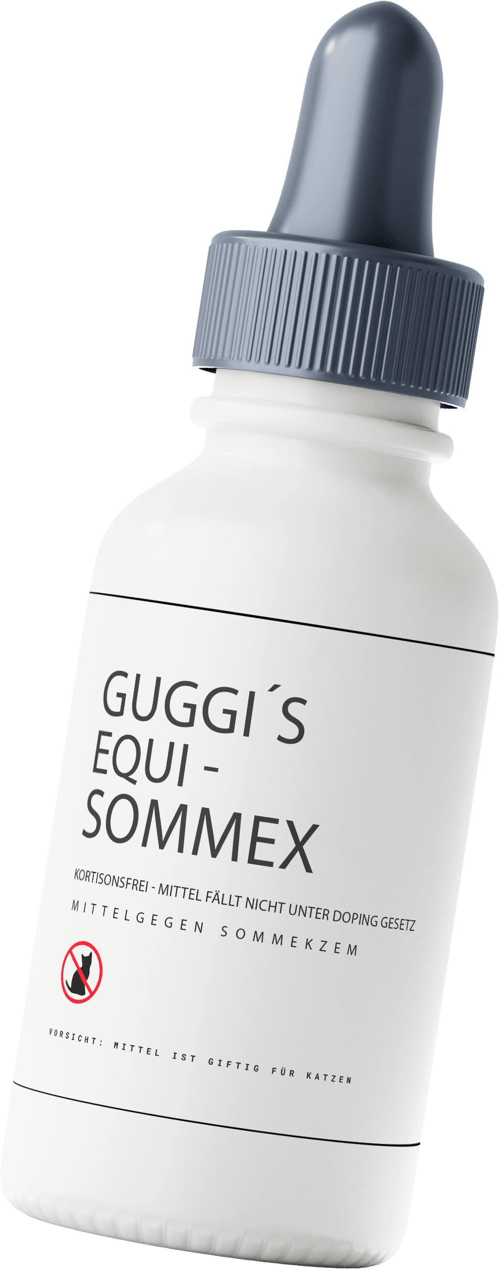 Guggi’s Equi-Sommex Flasche – patentiertes Mittel gegen Sommerekzem bei Pferden, geeignet für die tägliche Anwendung und Doping-frei.